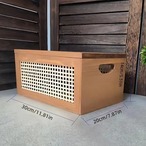 バスケット 収納バスケット 収納ボックス 卓上 木製 大容量 仕分け 雑貨 衣類 おもちゃ 通気性 書類 蓋付き 仕分け 収納ボックス ホワイト ブラウン ２種類