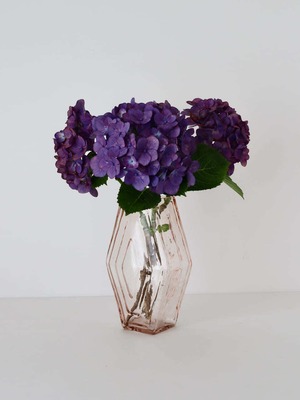 【SALE】フラワーベース ヘキサゴン ブラッシュピンク ガラス BRÛT｜[SALE] Infinite Hexagon Glass Vase Blush Pink – BRÛT