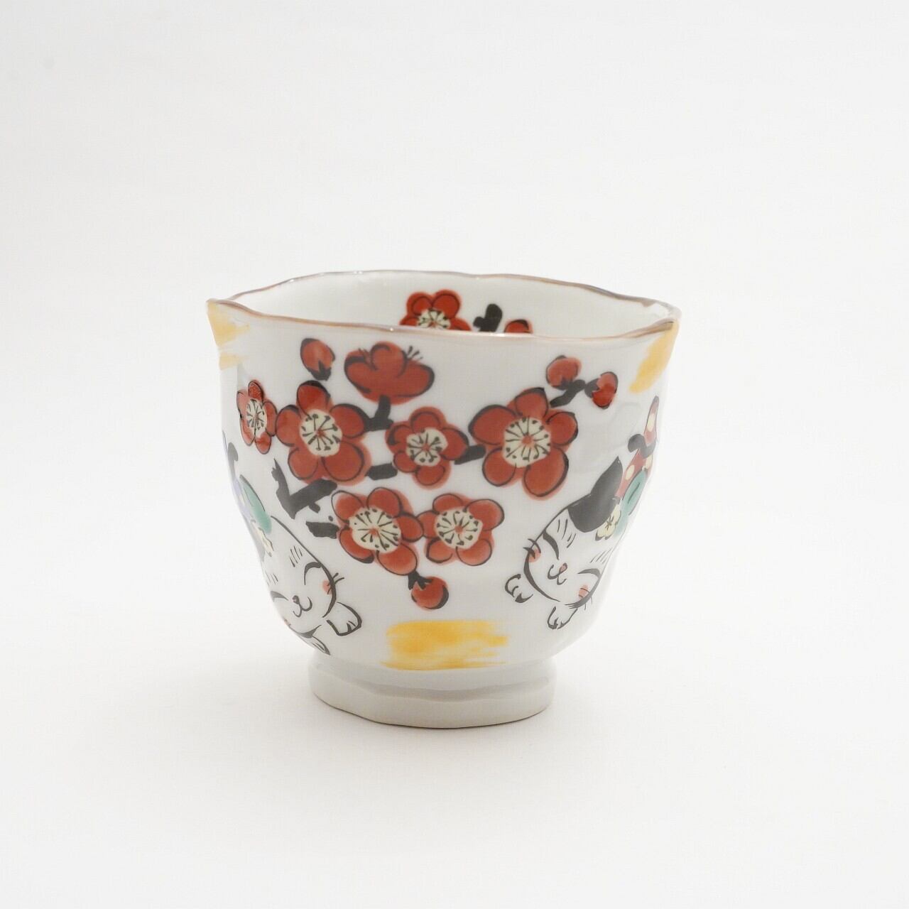 【夕立窯】来福梅いっぱいあっぱれ三吉湯呑 13-B