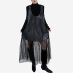 Mesh and PU Vest Dress (ME341)