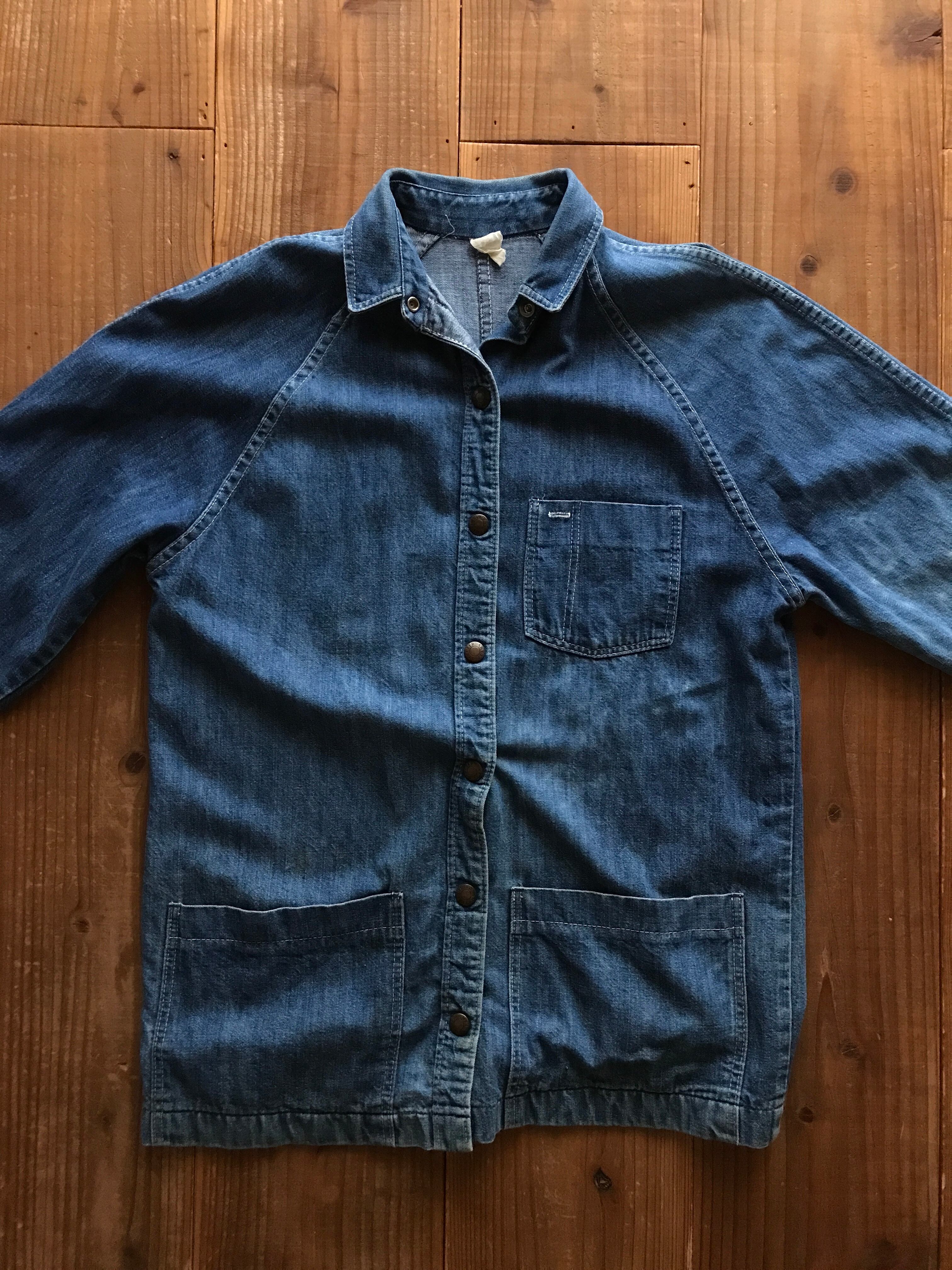 70's STUFFED JEANS デニムカバーオール ワッペン 実寸(34-36位)