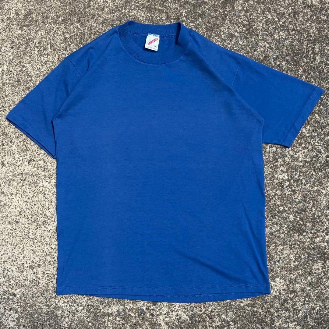 【Lサイズ】USA製 90's JERZEES 無地 プレーン 袖シングルステッチ vintage Tシャツ