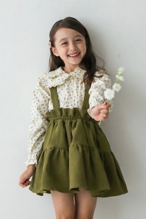 ティアードキュロットスカート<olive>