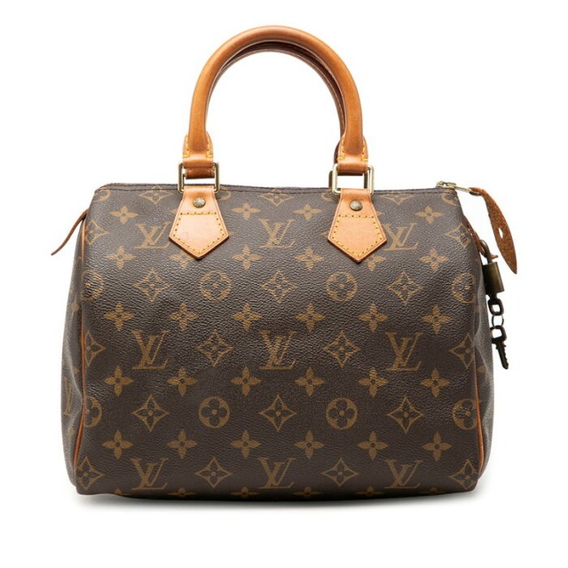 ルイ ヴィトン モノグラム スピーディ25 ミニボストンバッグ ハンドバッグ M41528 ブラウン PVC レザー レディース LOUIS VUITTON 【中古】