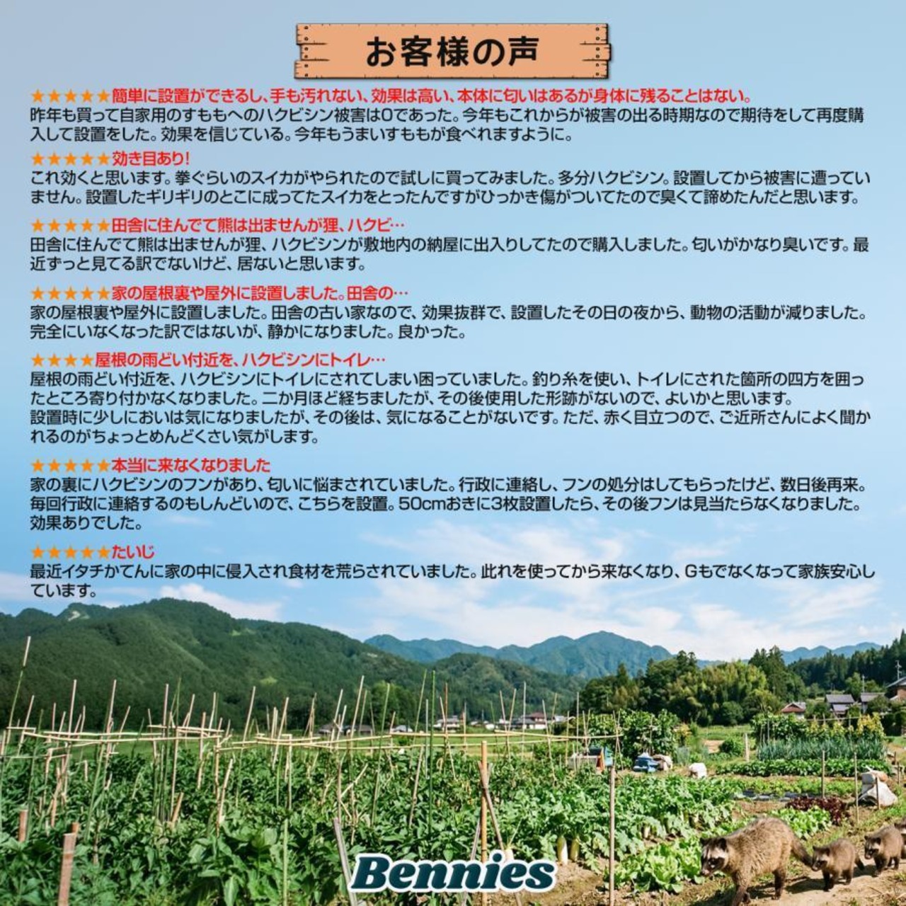 撃退ハクビシン屋外用2026最新版 ５個入 5m用 忌避剤 害獣対策 効果は１年持続 ハクビシン忌避剤 ハクビシンよけ