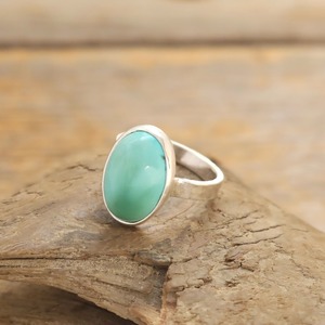 Natural Green Turquoise Ring　天然グリーンターコイズのリング　silver925