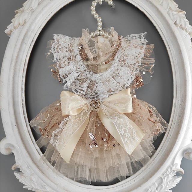 シャンパンゴールドのラグジュアリープリンセスドレス　00852