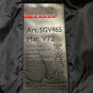 PRADA asymmetrical line design black nylon jacket