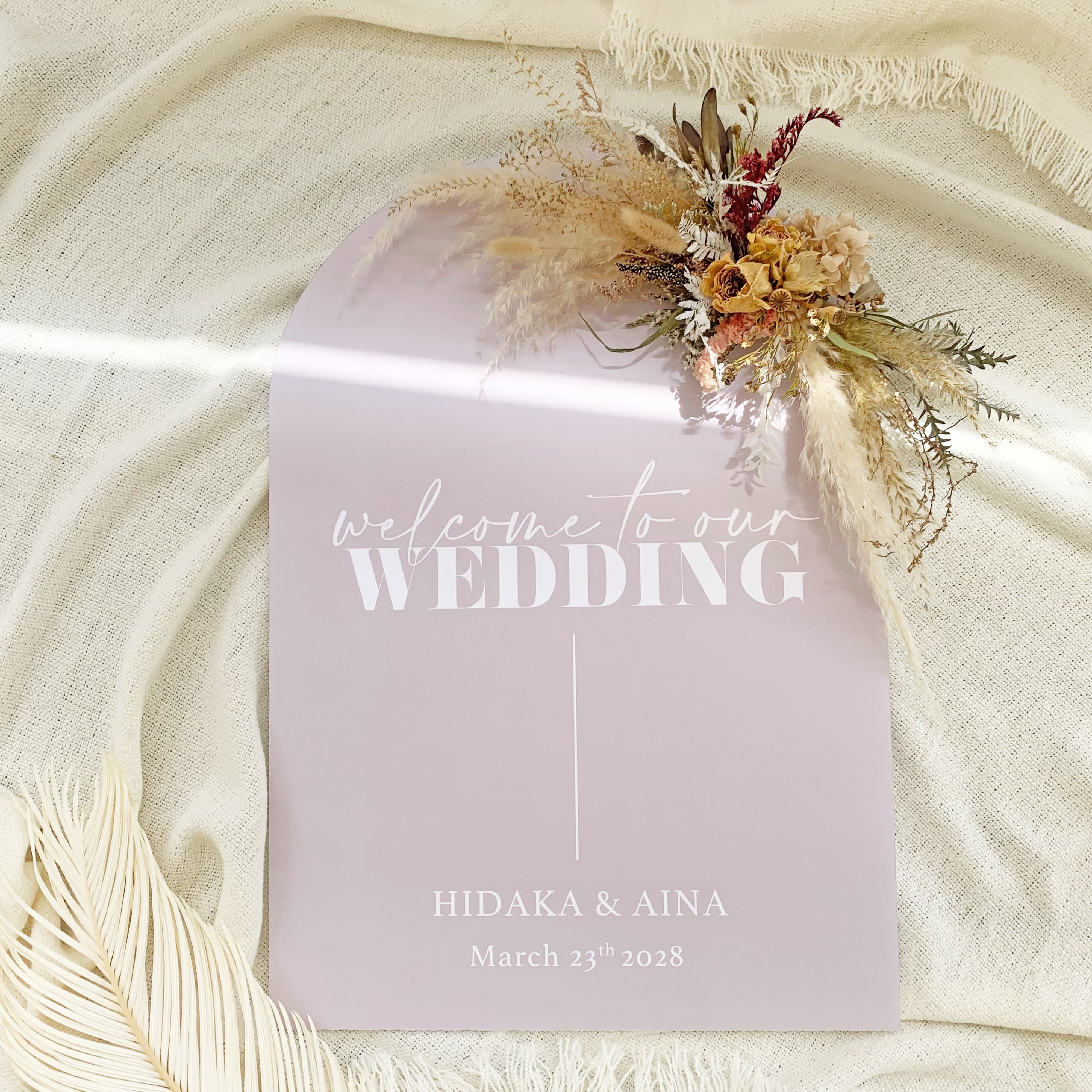 アーチ型 フラワーウェルカムボード 【ピンクアーモンド】 | DIY store PBW