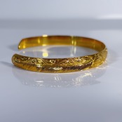 [Lsize]Plumeria Feather Bangle –Gold-