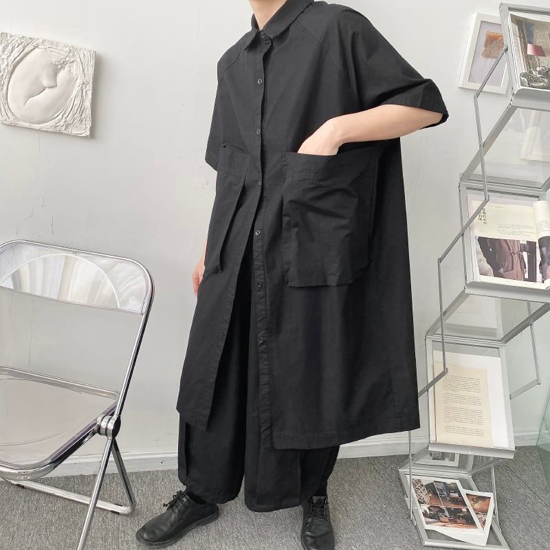 Oversized Collared Long Shirt【TR3334】