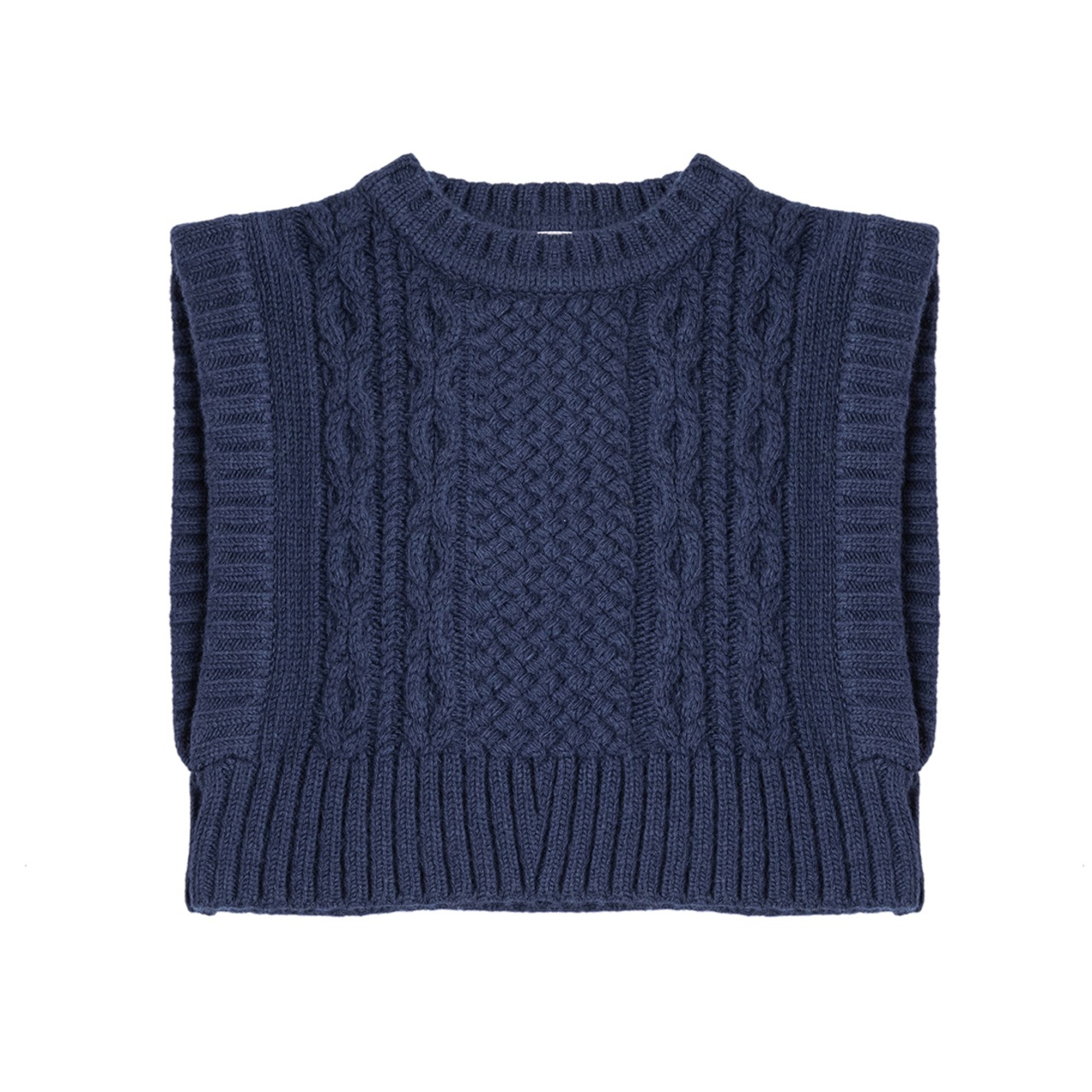 Knit Planet /Texture Vest / NAVY