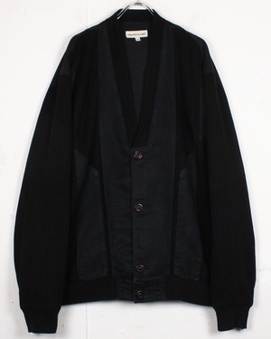 【Caka act2】Faux Suede Swiching Vintage Loose Cardigan Jacket