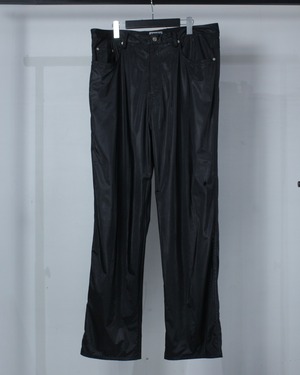 【Caka BLACK】Shiny Black Vintage Straight Pants
