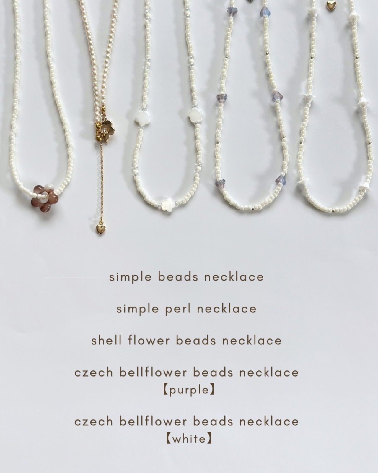 shell flower beads necklace