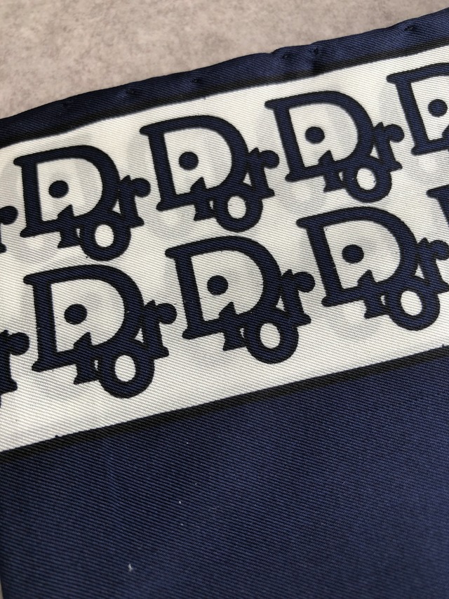 Christian Dior クリスチャン ディオール トロッター スカーフ ネイビー vintage ヴィンテージ オールド gm7rru