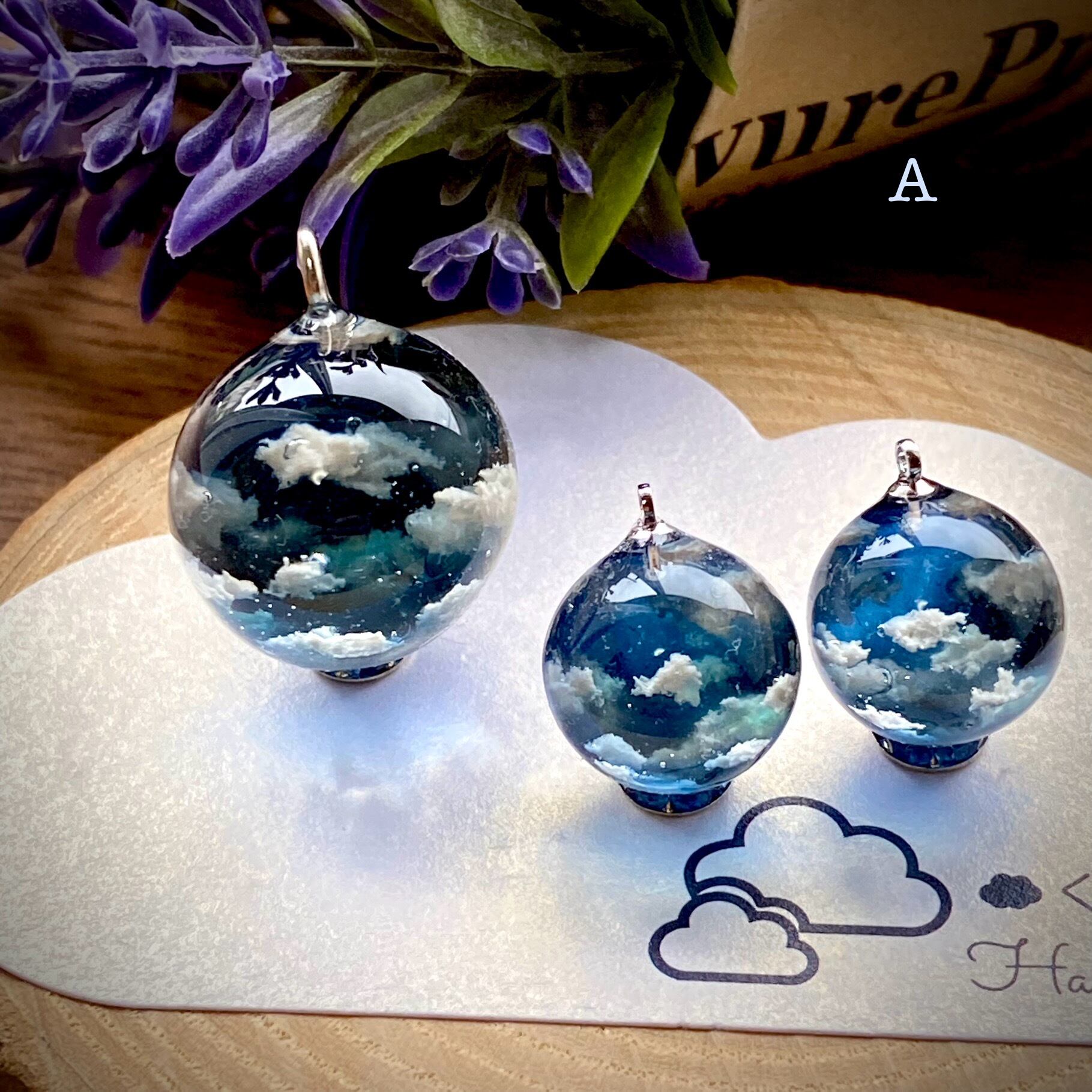 【セット作品】夜空 ペンダント&ピアスorイヤリング A ピアス14mm