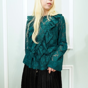 USA VINTAGE ALL LACE FRILL DESIGN BLOUSE/アメリカ古着総レースフリルデザインブラウス