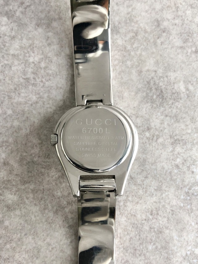 GUCCI グッチ 腕時計 シルバー ベルトモチーフ ステンレススチール 6700L クウォーツ vintage ヴィンテージ オールド 28ufd2