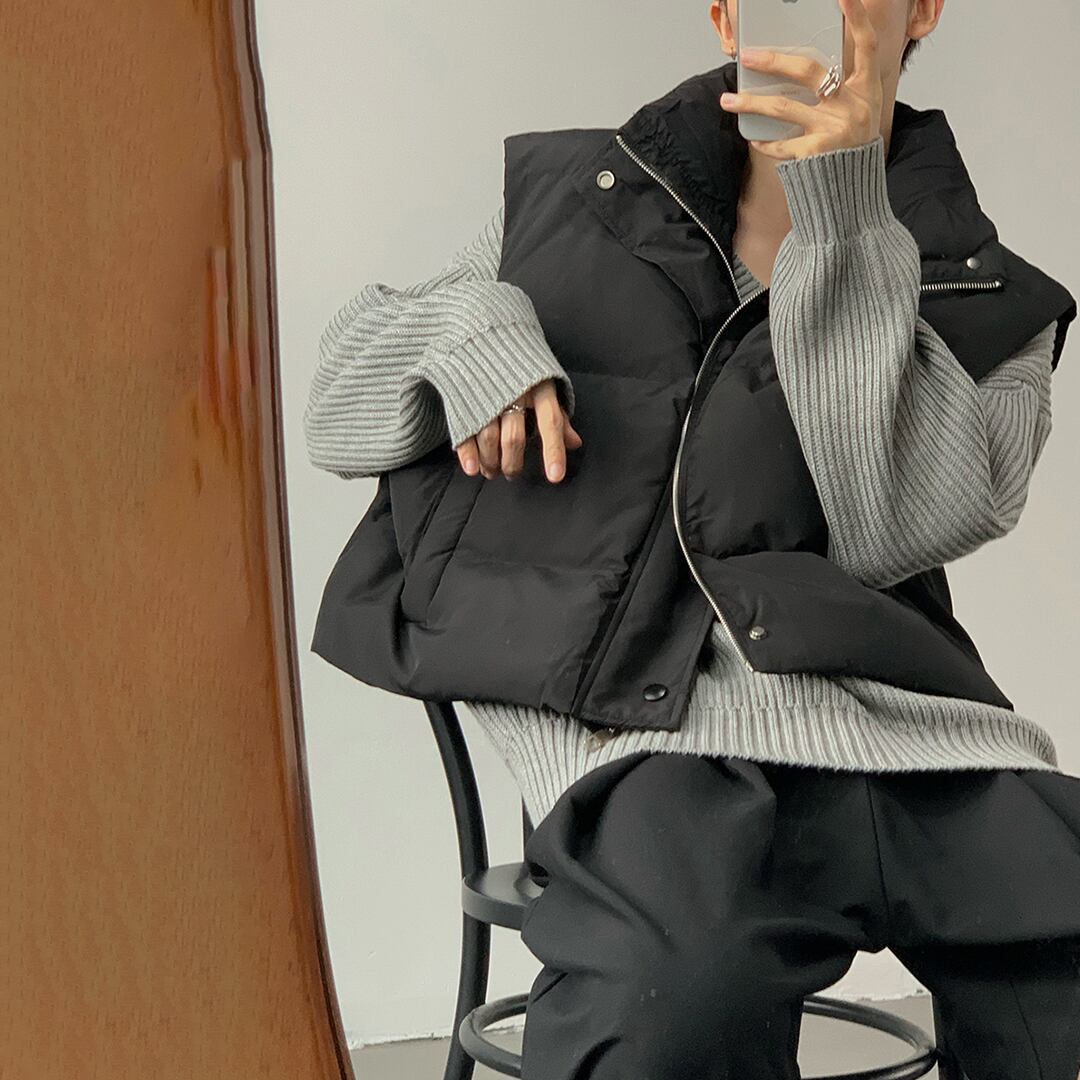 MIONスタンドカラー中綿ベストアウター