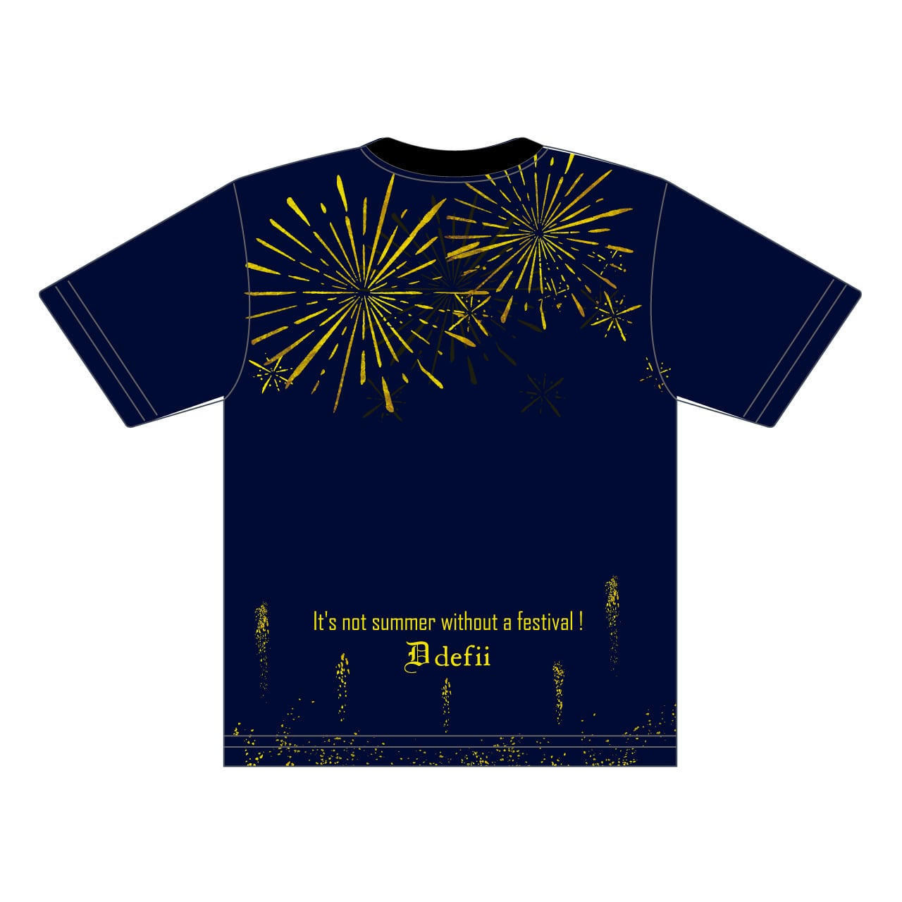 Tシャツ：花火（黒） | defii