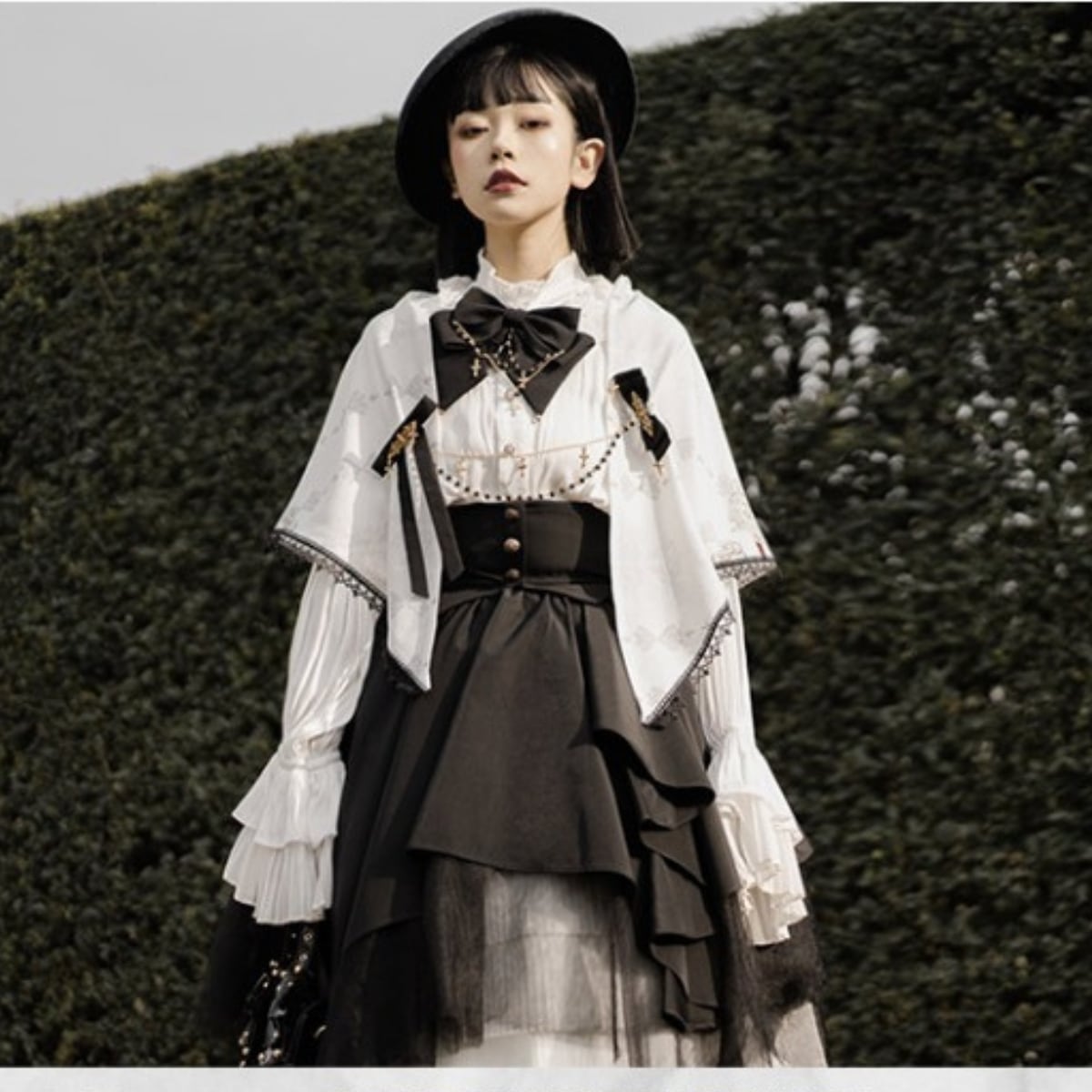 ゴスロリ ショール 羽織り レース プリント柄 サブカル 服 地雷系 通販