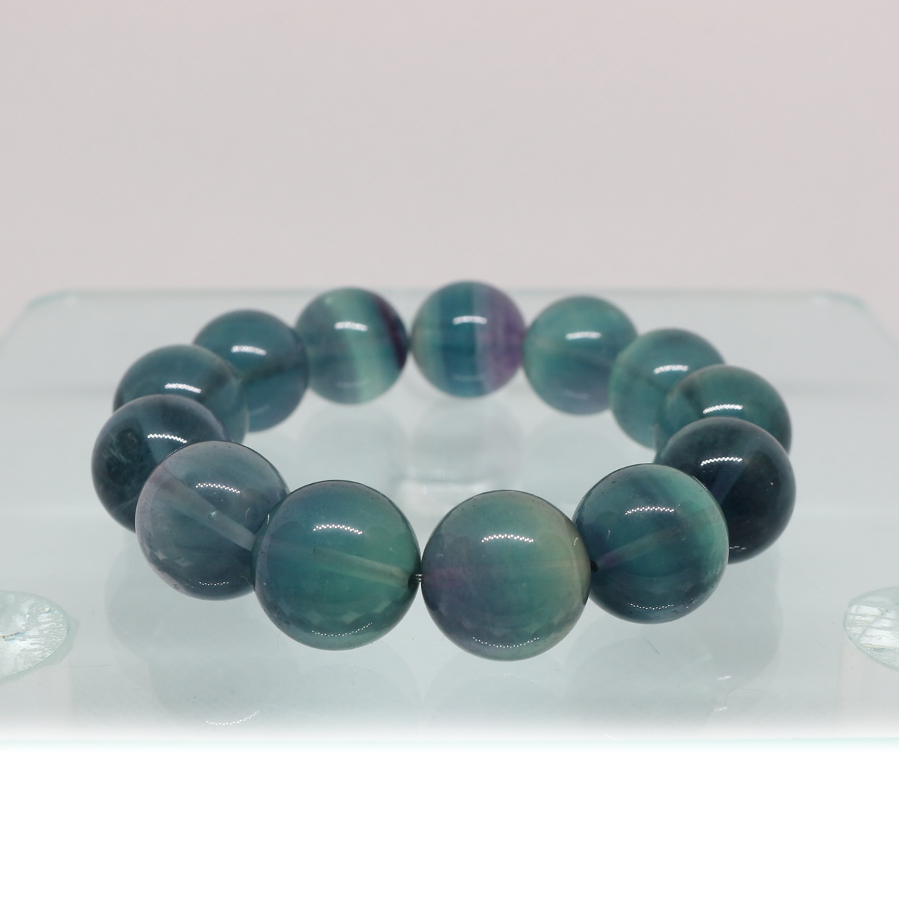 ブルーフローライト　一連　ブレスレット　16mm　0118002798・画像4