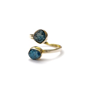 DOUBLE STONE OPEN RING APATITE