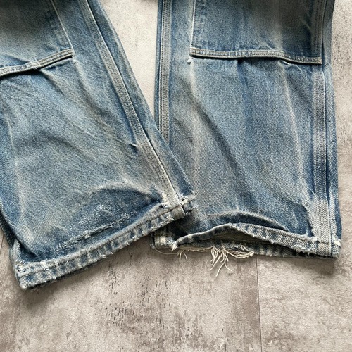 メキシコ製 デニム ダブルニー Carhartt B07 DNM 36×32 詳細写真14