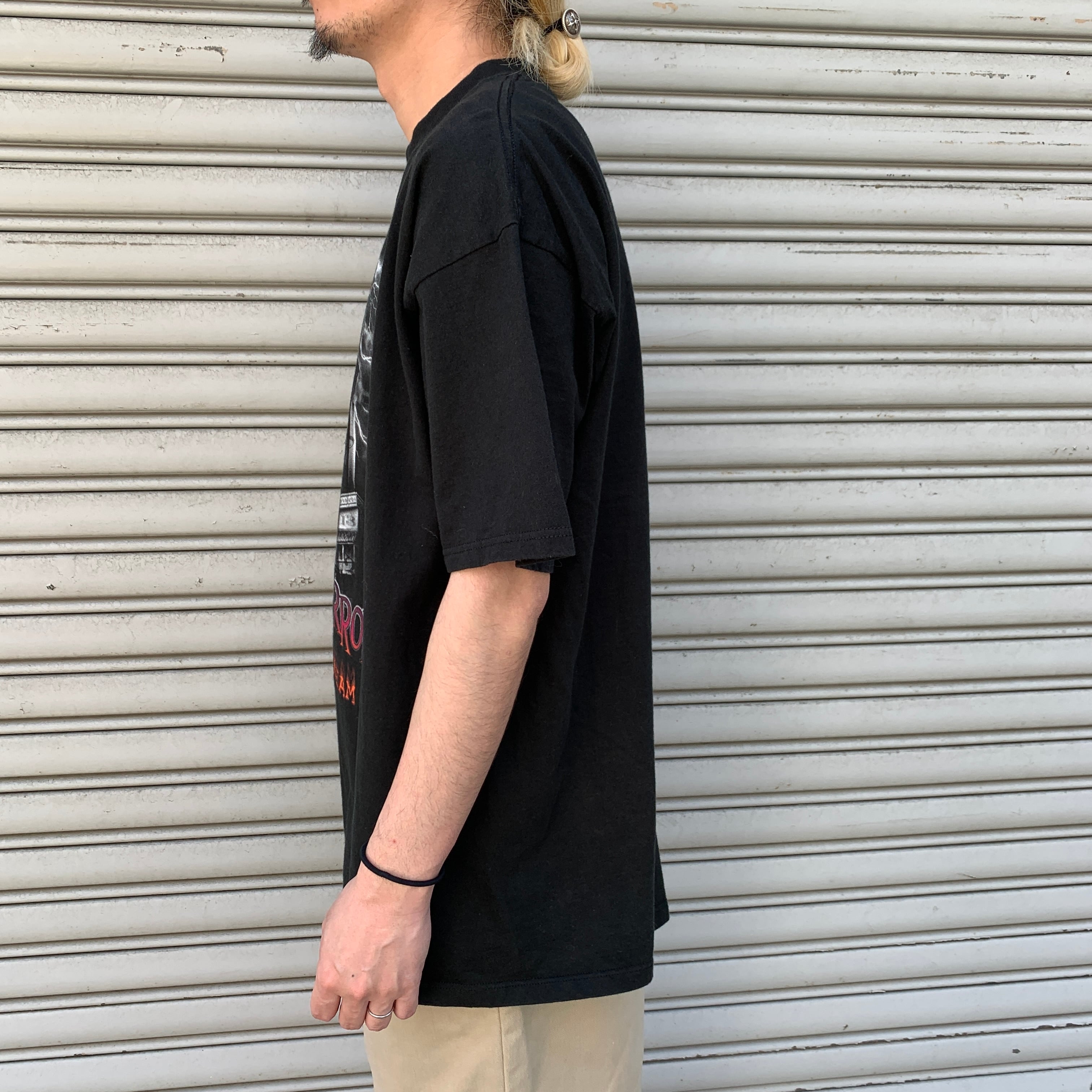 USA Disney タワーオブテラー プリントTシャツ アトラクション 黒 L