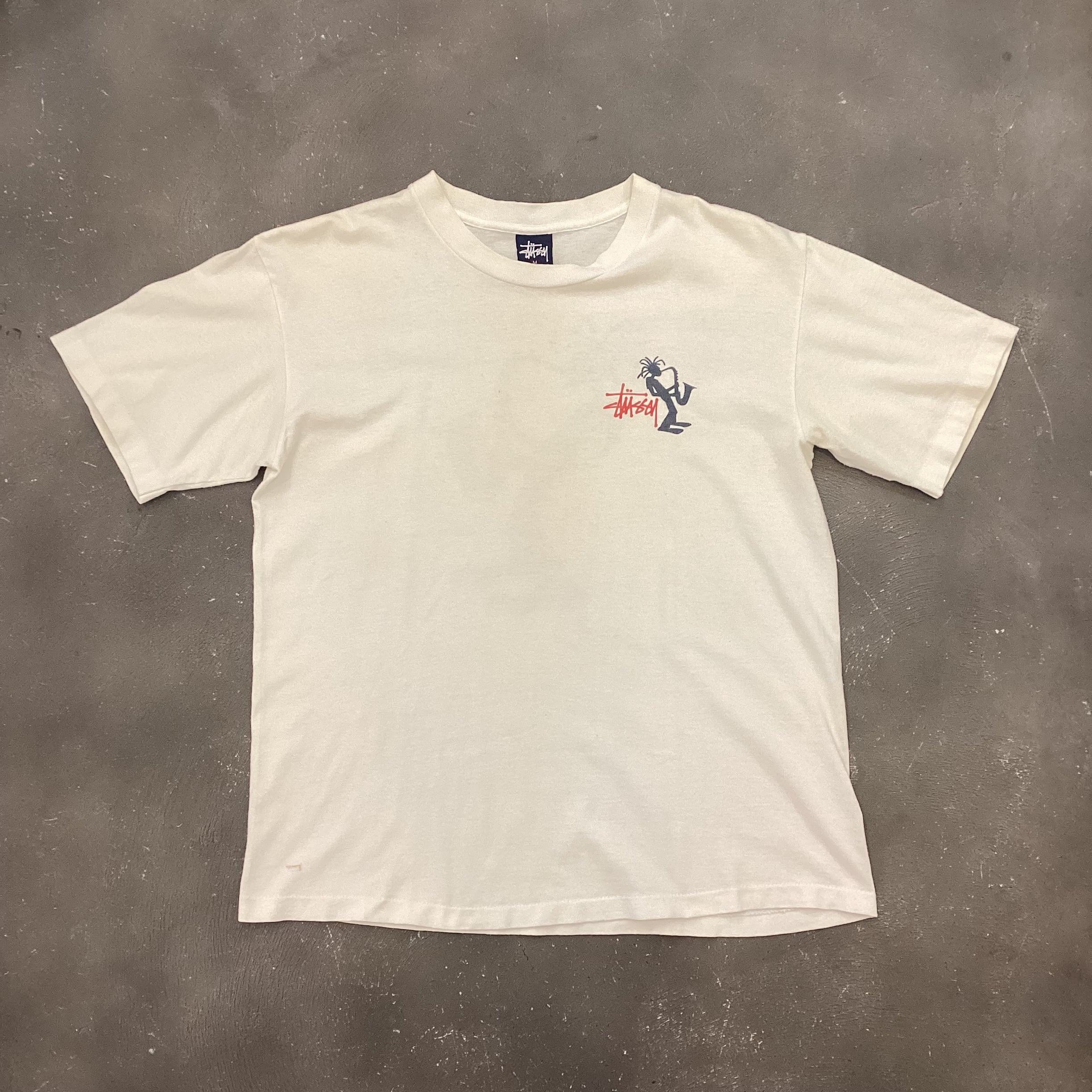 90s Stussy Shadow Man Both Printed T-Shirt MADE IN USA 90