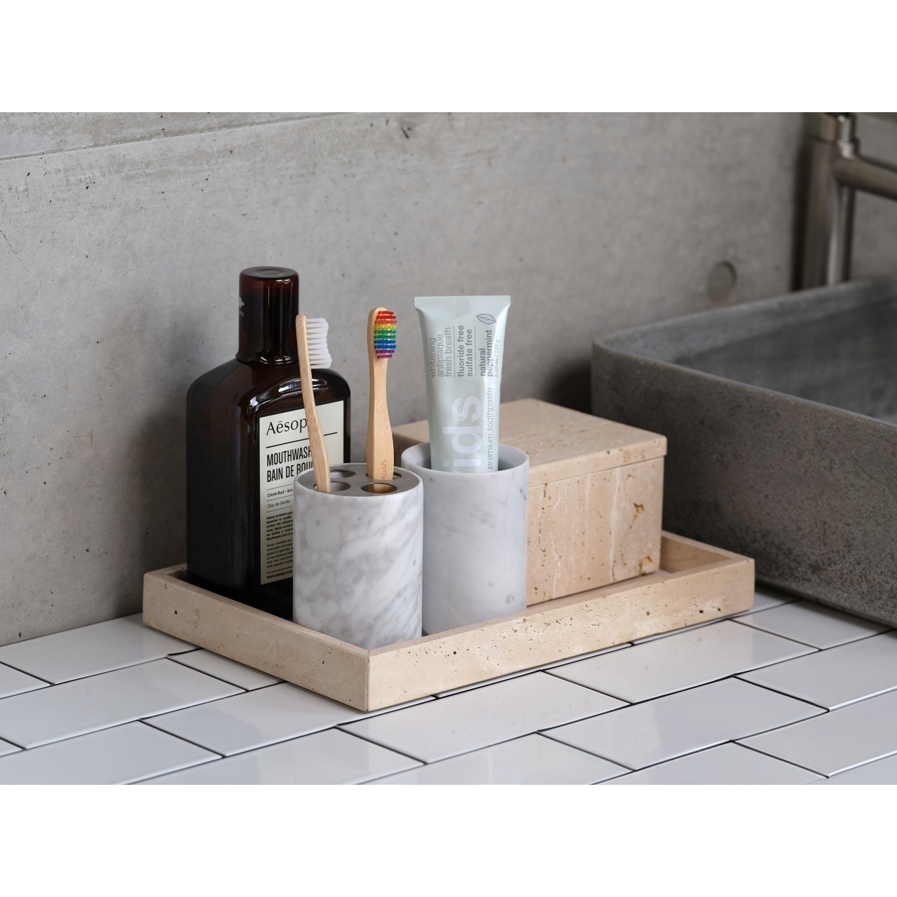 MARBLE TRAY - Indian green marble × Large