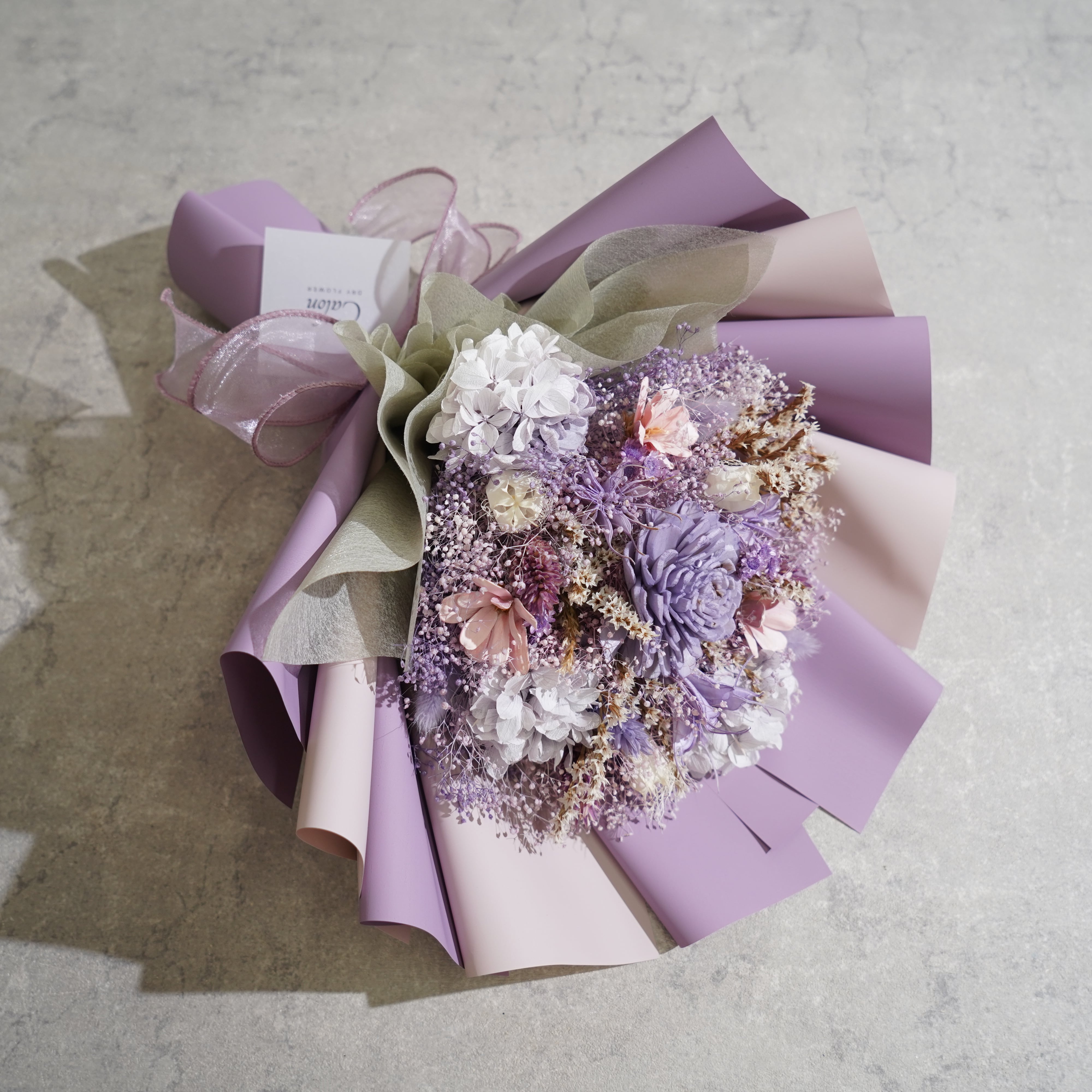 ドライフラワーの花束 Mサイズ ライトパープル M-413≪限定1点≫