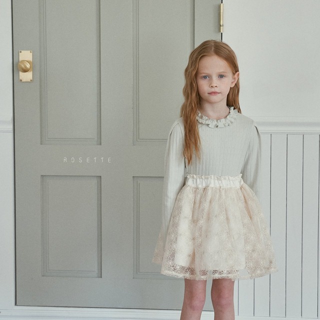 ラスト1 creamXL【即納】<rosette>  Blooming skirt