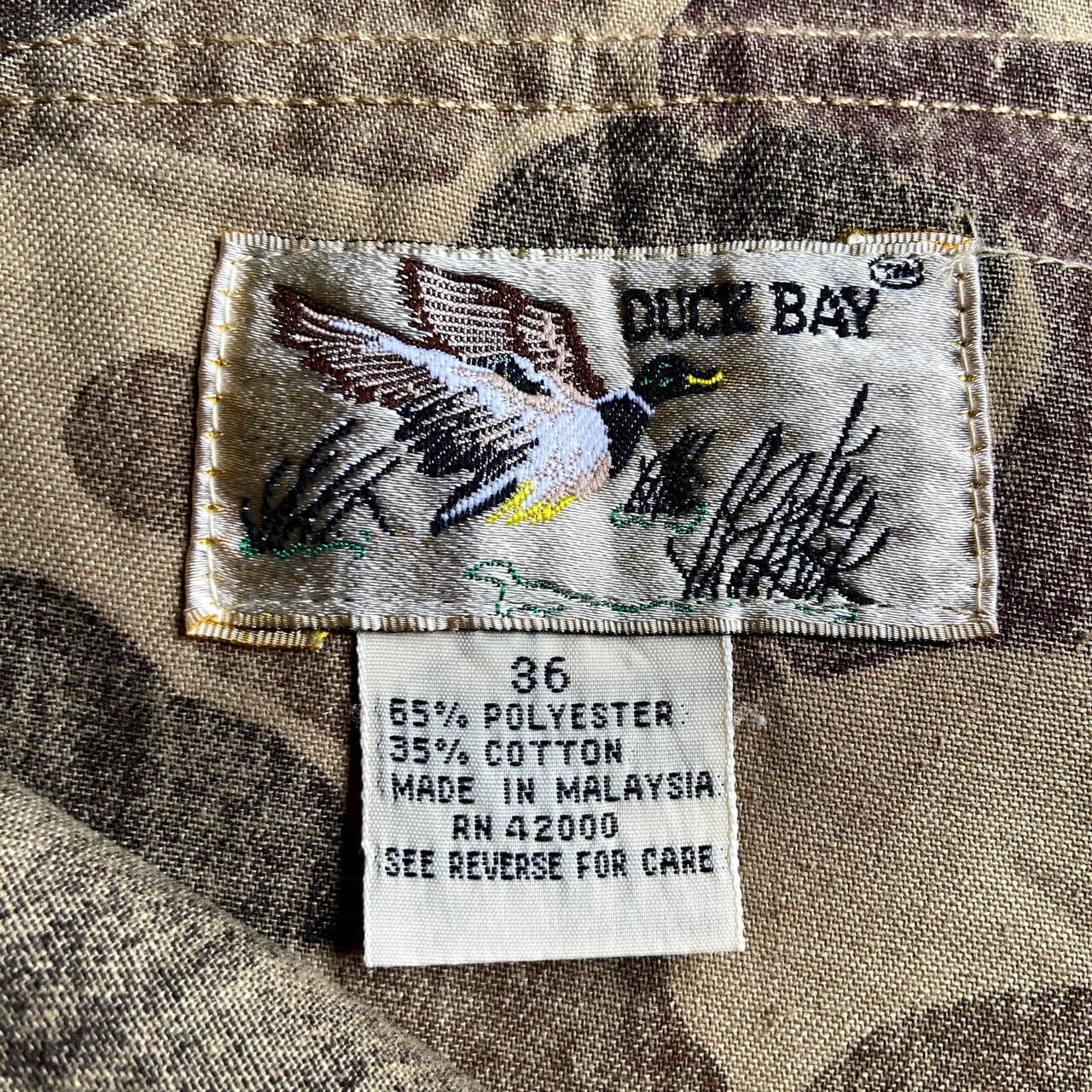 80〜90年代 DUCK BAY ダックハンターカモ カーゴパンツ メンズW36 古着