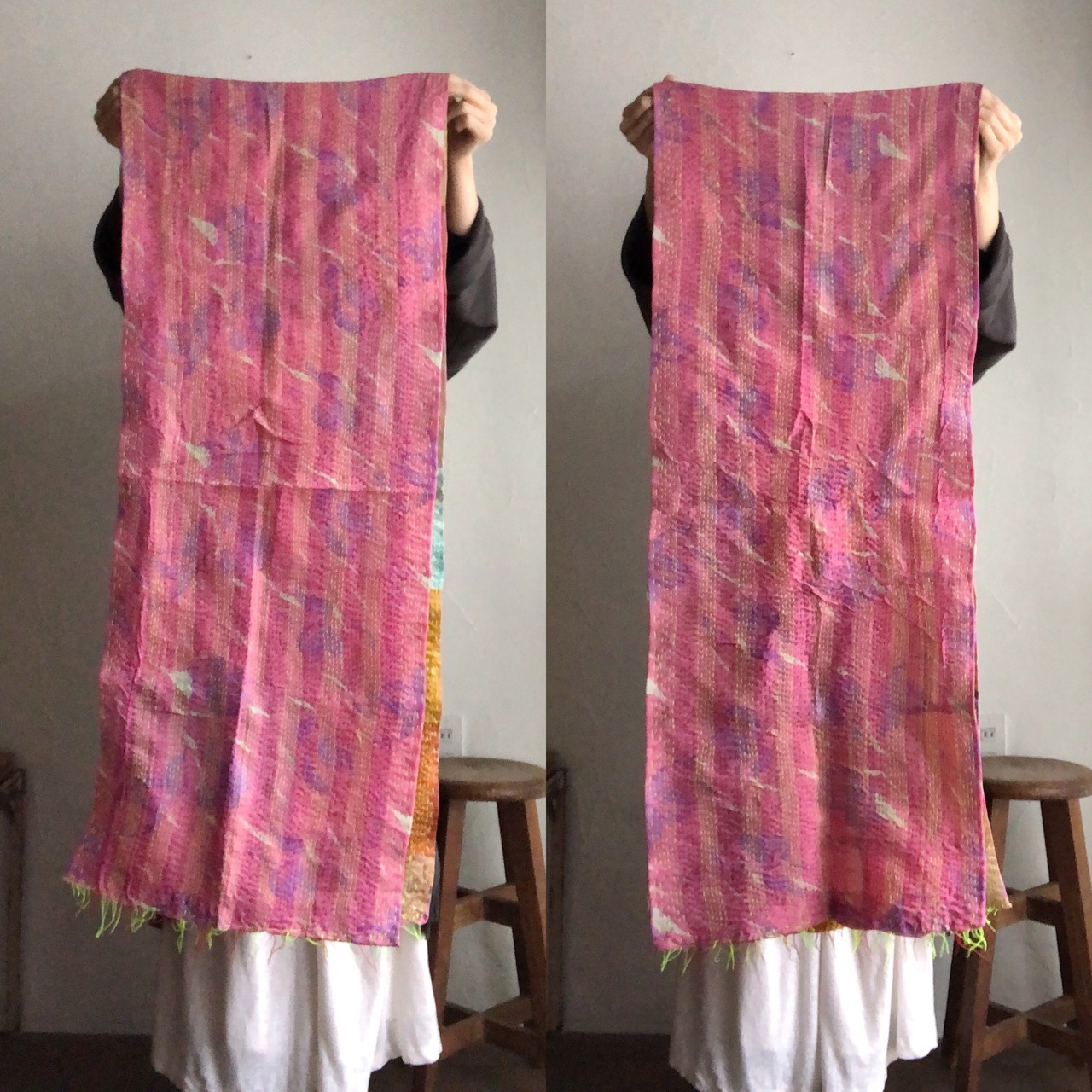 リサイクルサリーのカンタショール パッチワーク小05 インドの手仕事布 Mulaセレクト