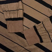 イタリア製 dunhill ダンヒル ボーダー 天竺 長袖 ポロシャツ S/ブラウン×ブラック メンズ