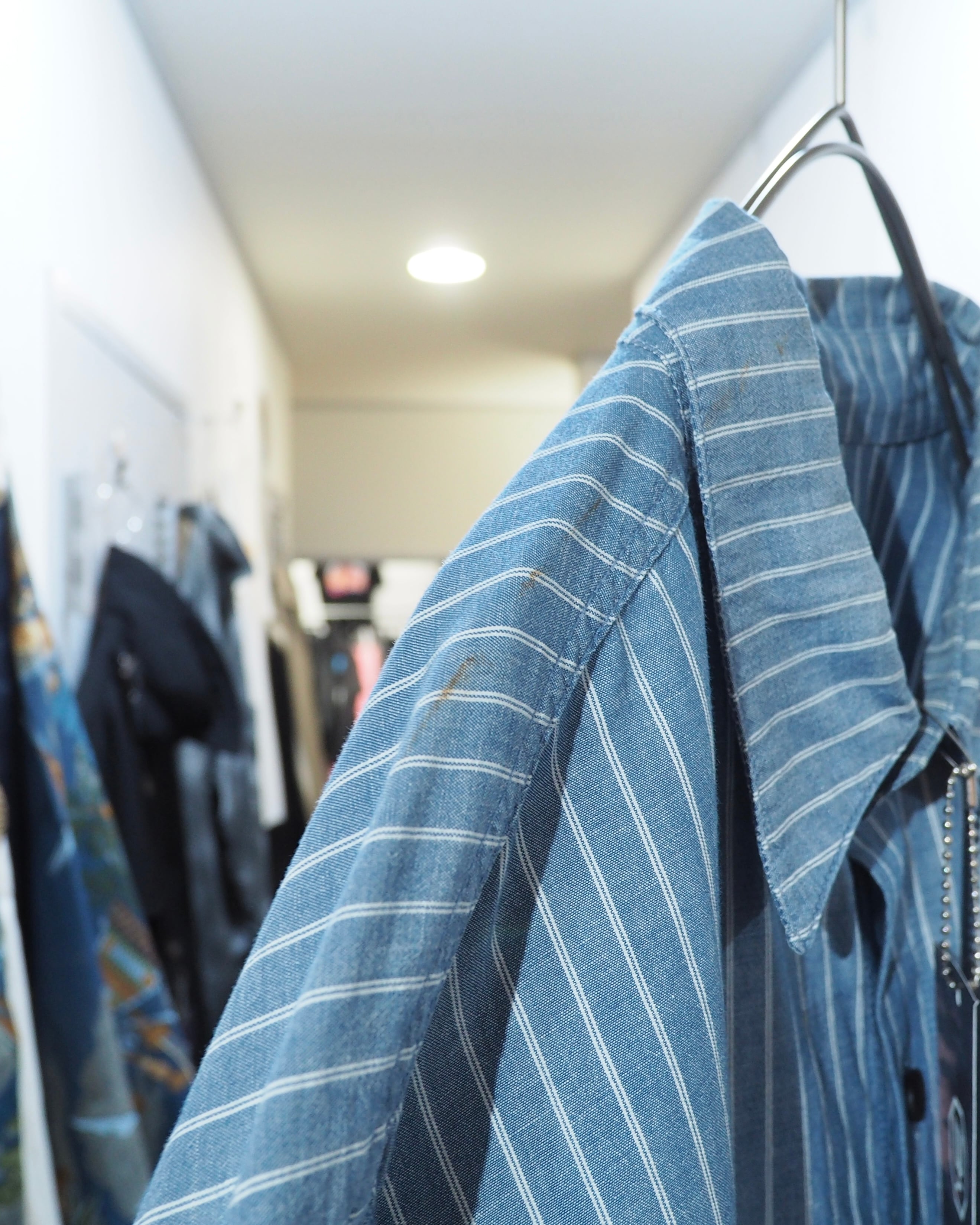 ” Advantage cycle × JIEDA - 再構築 ” Over silhouette Stripe switching shirt