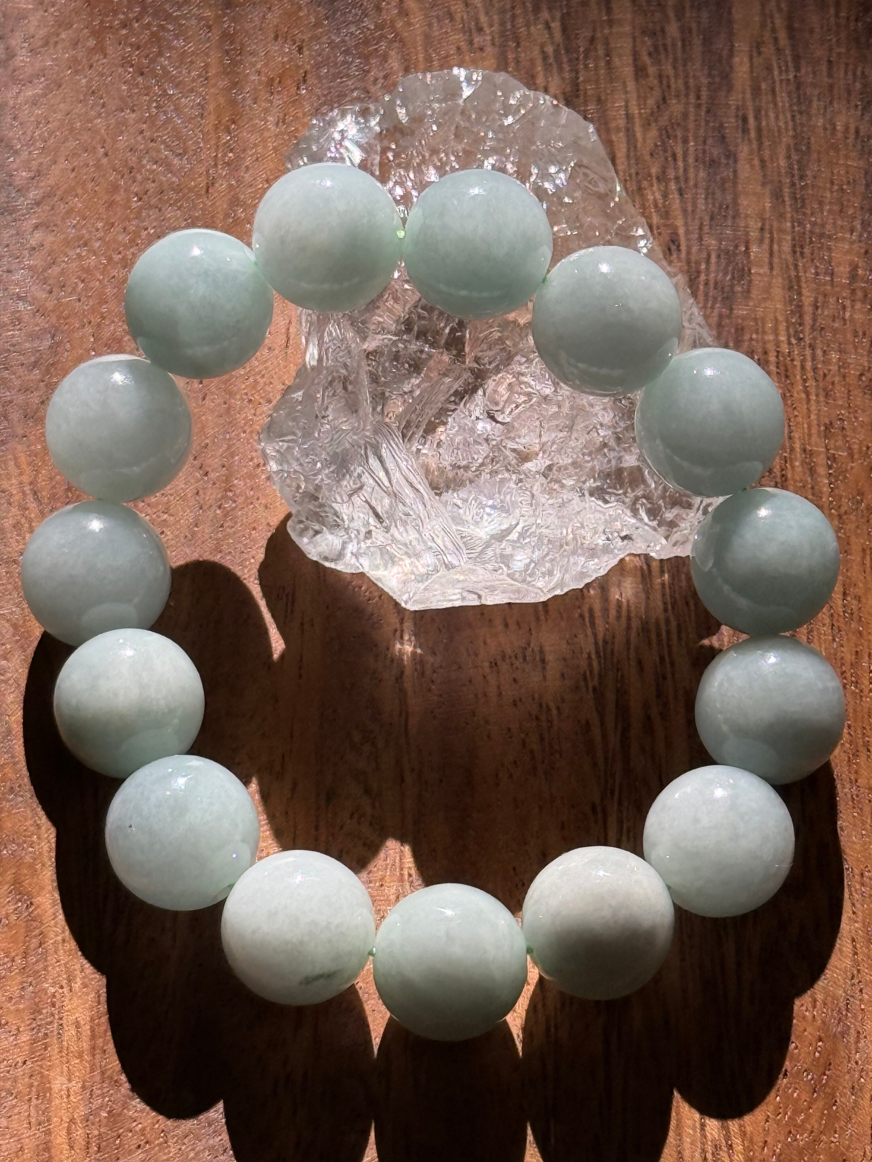 高品質 ミャンマー産翡翠 氷質 15.5mm. 039