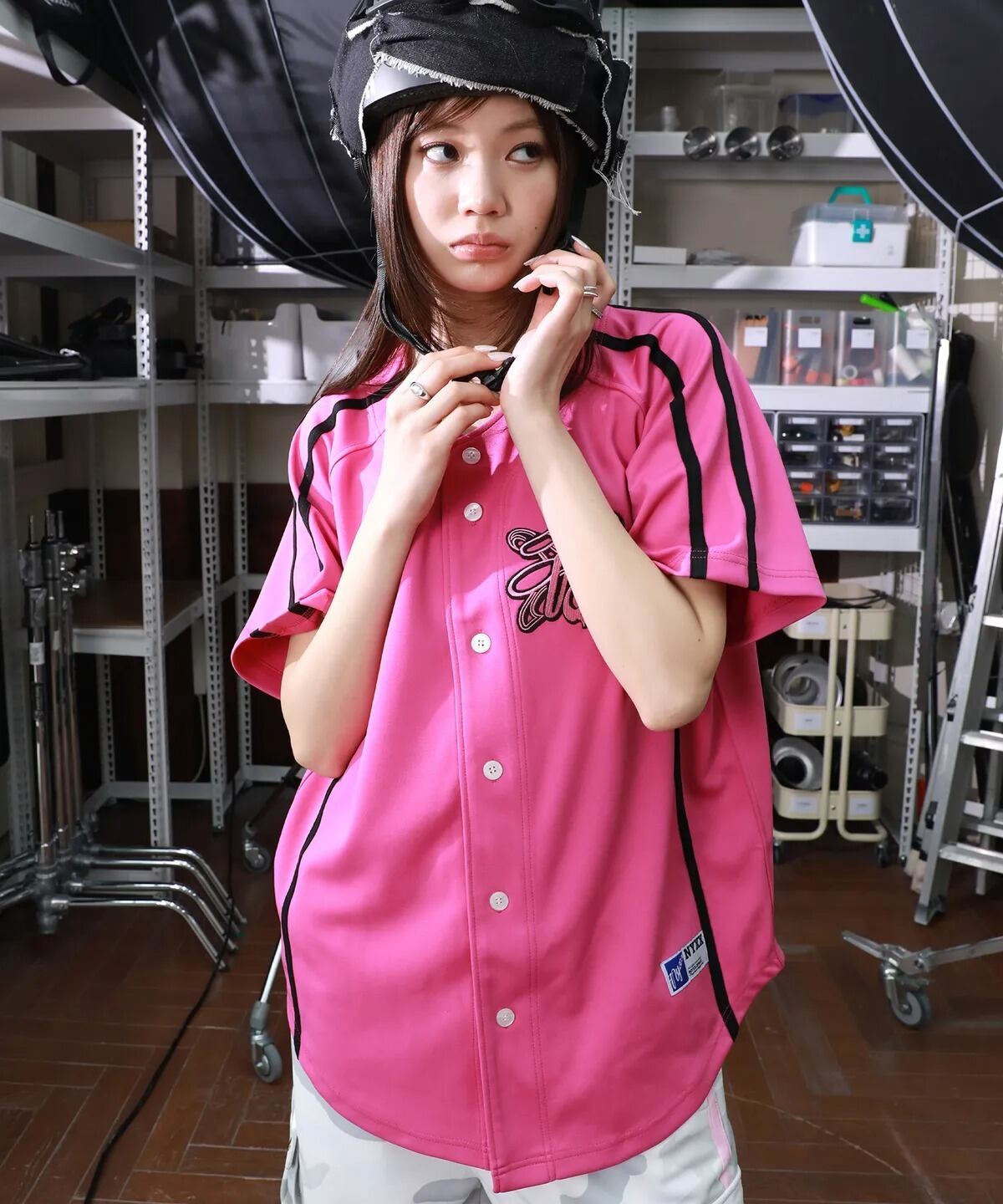 MONSTIEZ (JP) アサ ☆BABYMONSTER アサ 着用！！【NYXX】TOUGH BEAR BASEBALL JESEY PINK