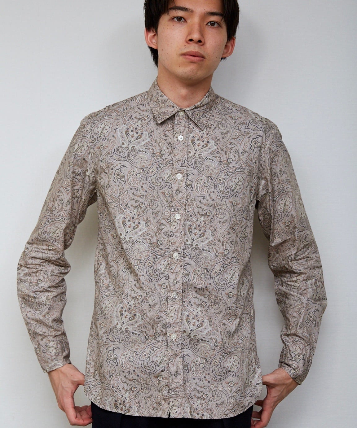 KBF オパールペイズリーシャツ ((beige)) CTTN PAISLEY REGULAR SHIRT / 綿ペイズリーレギュラーシャツ (BEIGE