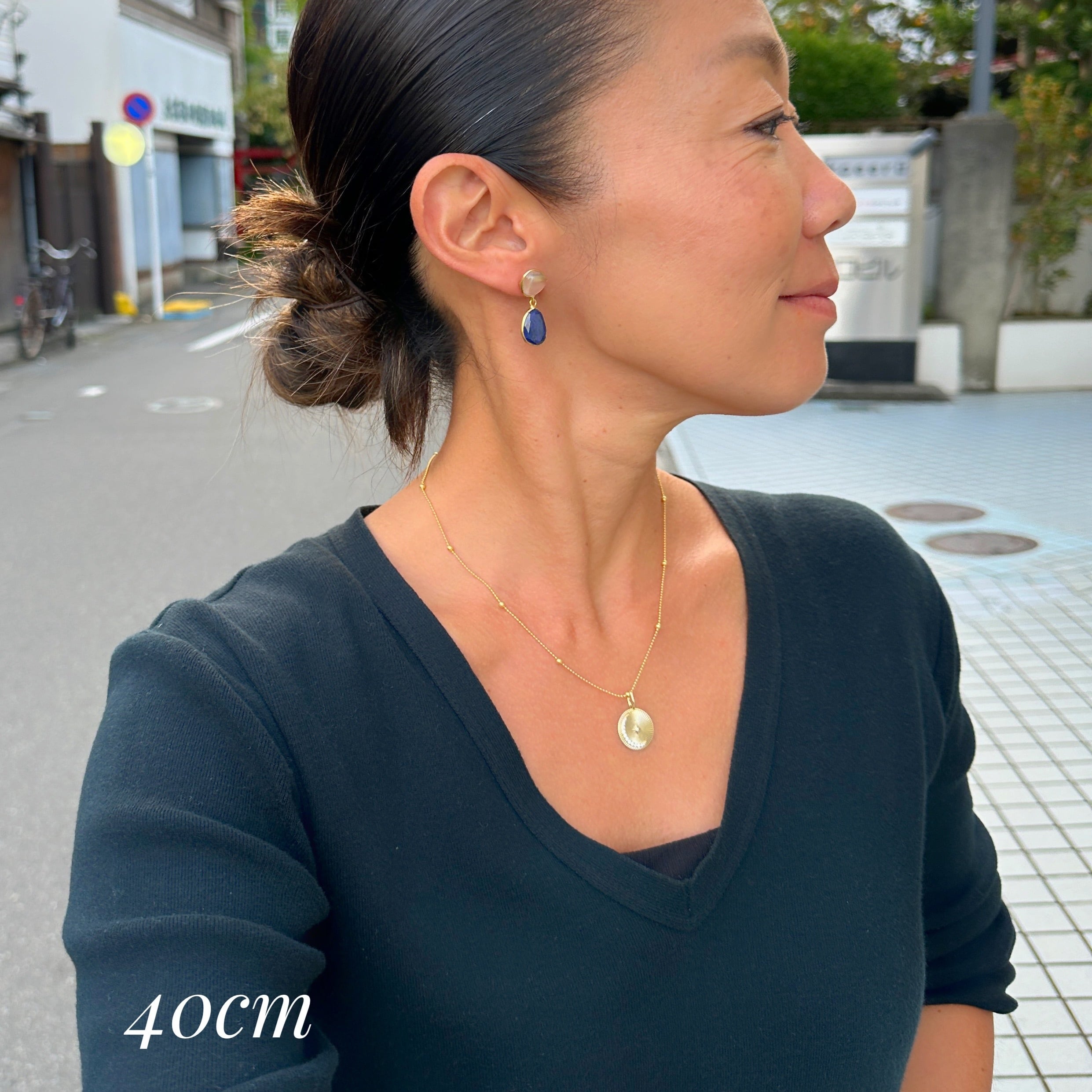 Gold Coating 2 ストーンピアス クリスタル and ラピスラズリ | 【公式