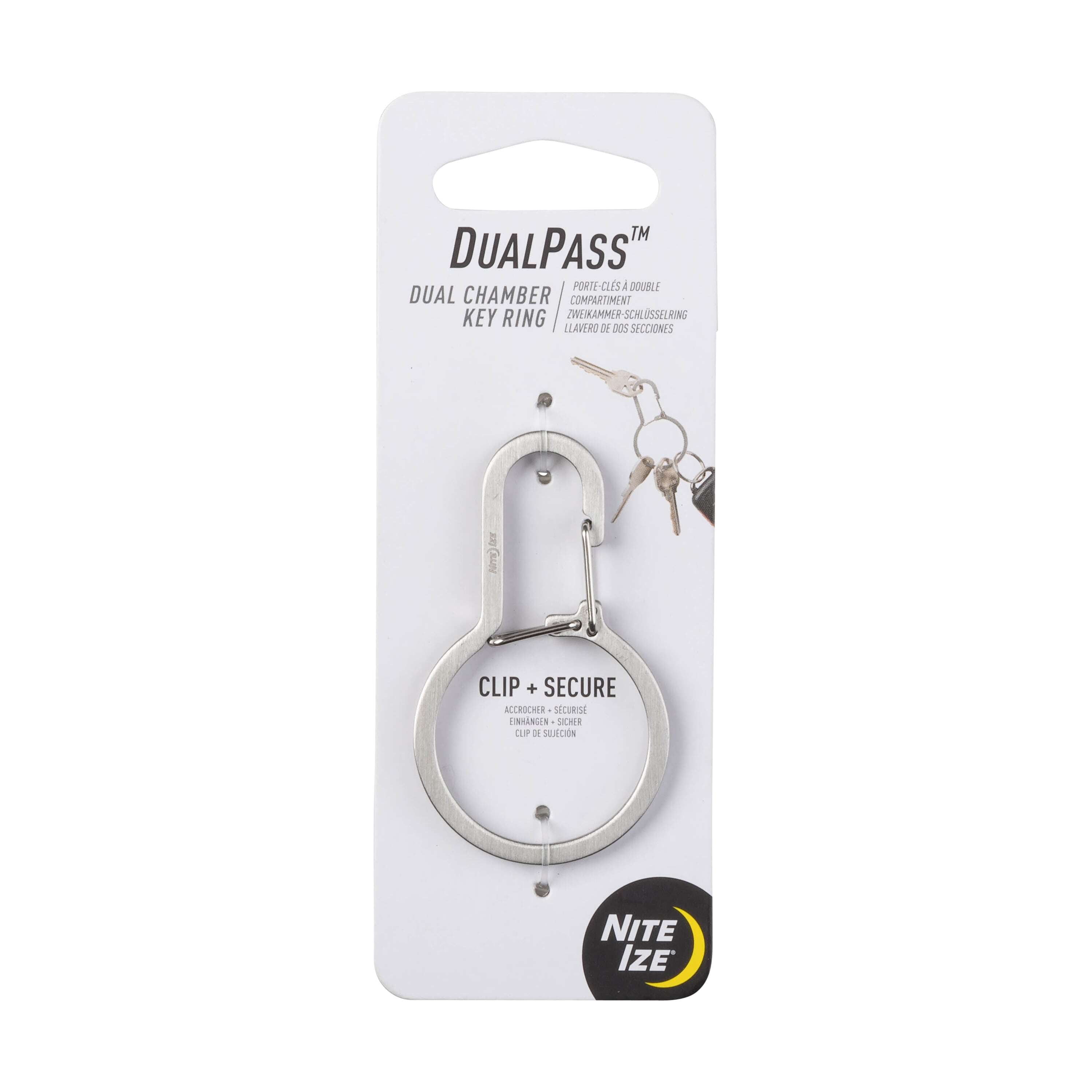 【DM便190円】NITE IZE ナイトアイズ DUALPASS DUAL CHAMBER KEY RING デュアルパス キーリング ステンレスシルバー