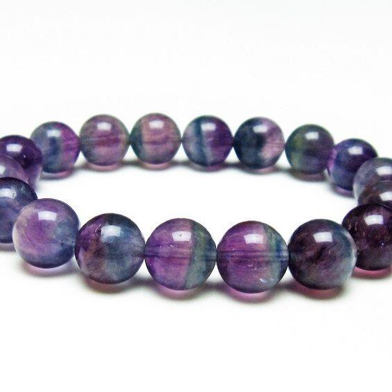 フローライト ブレスレット 11mm 蛍石 ブレス 一点物 メール便可 [M便 1/10] 111-37169