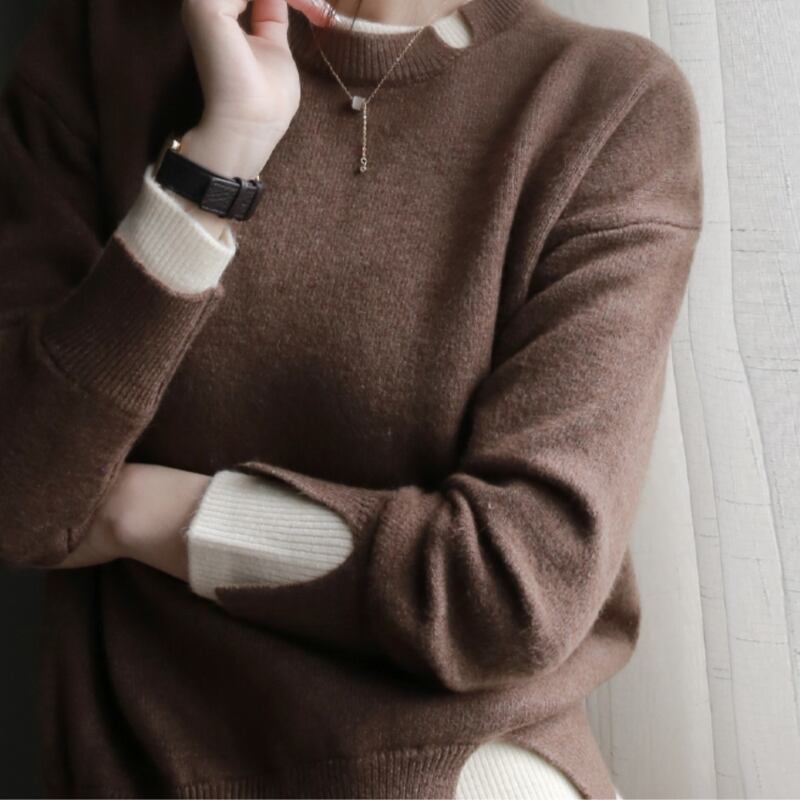 スリット入 ミドル丈 ニット 10014