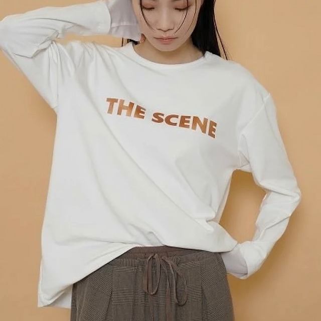 【 CYAN TOKYO 】チュールスリーブロゴL/S T