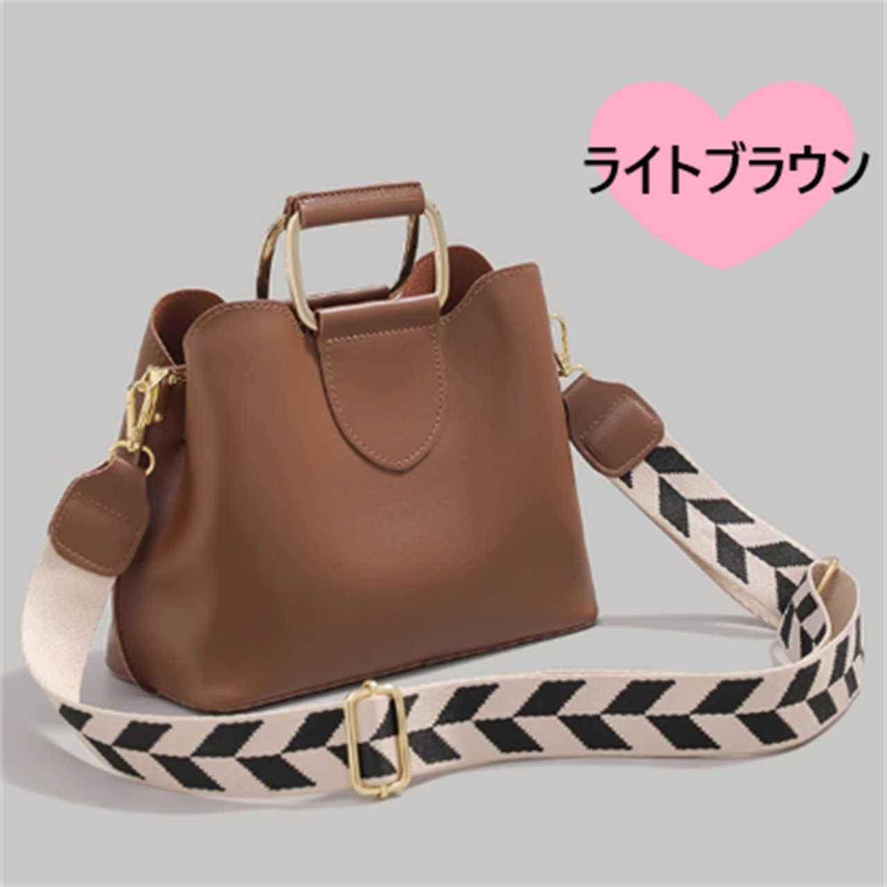 送料無料】 ショルダーバッグ 3色 大きめ 大容量 ストラップ 斜め掛け