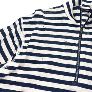 DSQUARED2 damaged half zip border pullover