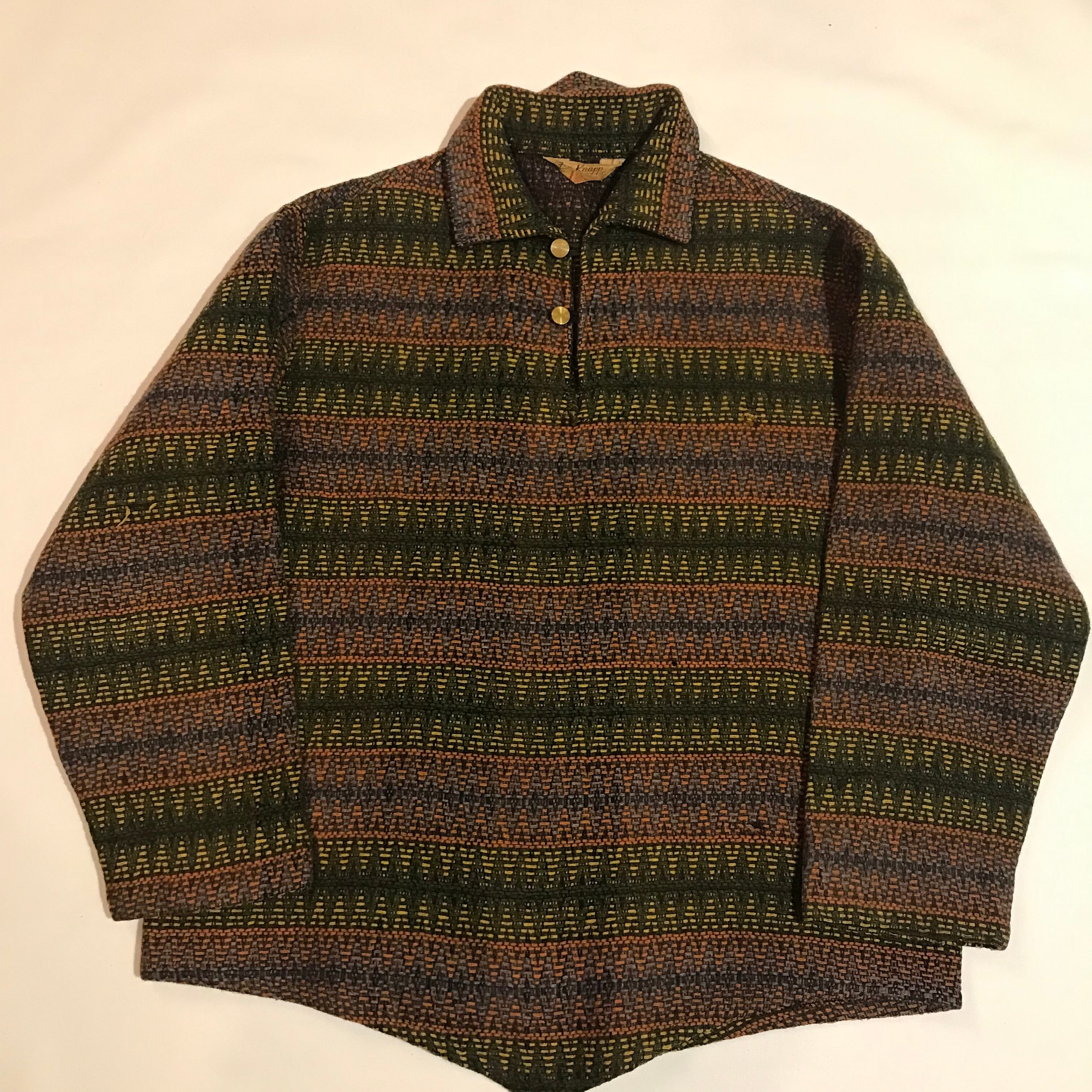 60's VINTAGE Fox Knapp USA製 Pullover Woven Wool Jacket Shirt 60 ...