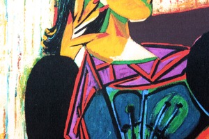 パブロ・ピカソ「ドラマールの肖像」作品証明書・展示用フック・限定500部エディション付複製画ジークレ